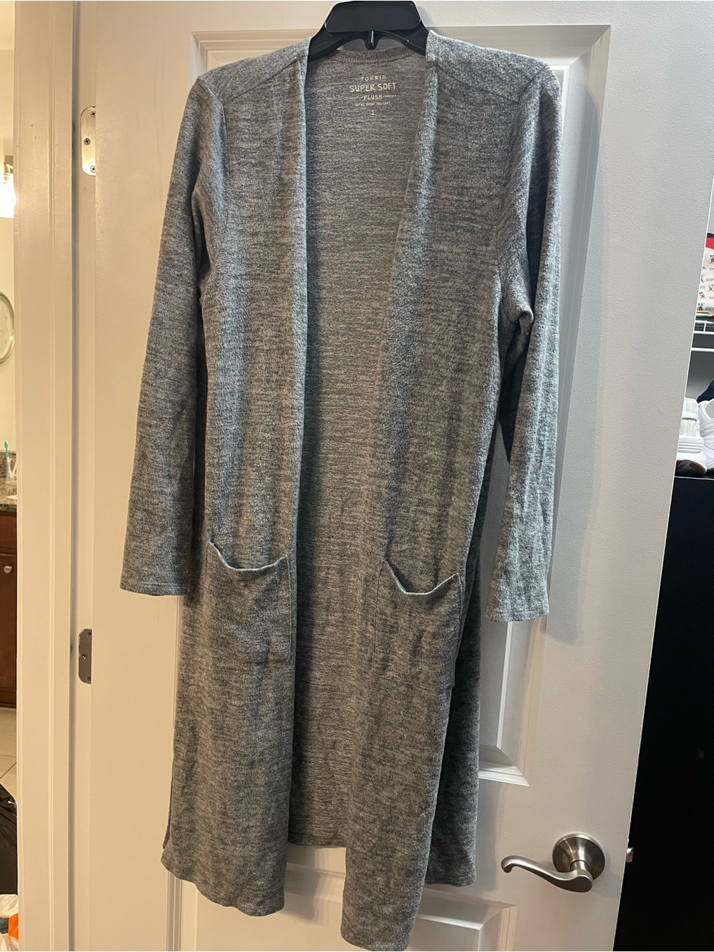 torrid Gray Open-Front Long Cardigan
